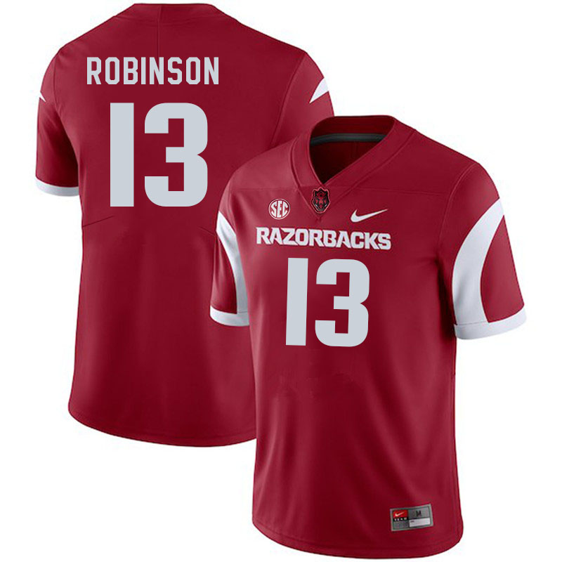 Men #13 Marquise Robinson Arkansas Razorbacks College Football Jerseys Stitched-Cardinal